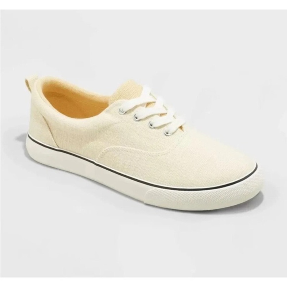 Cream Casual Canvas Sneakers